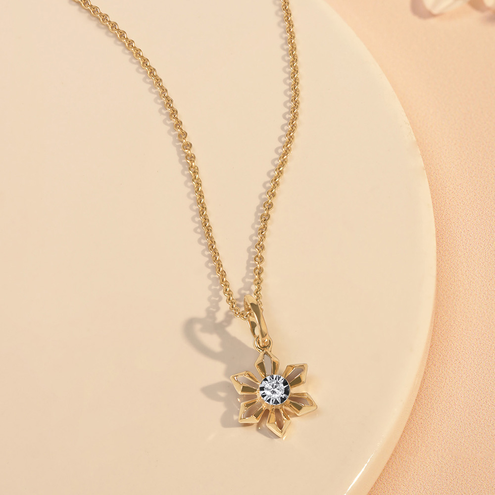 Whimsy Daisy Diamond Pendant,,hi-res image number null