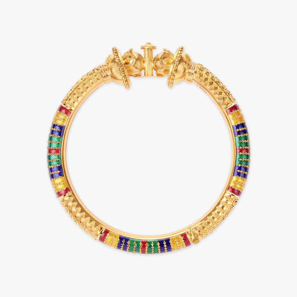 Traditional Multicoloured Glass Enamel Bangle,,hi-res image number null
