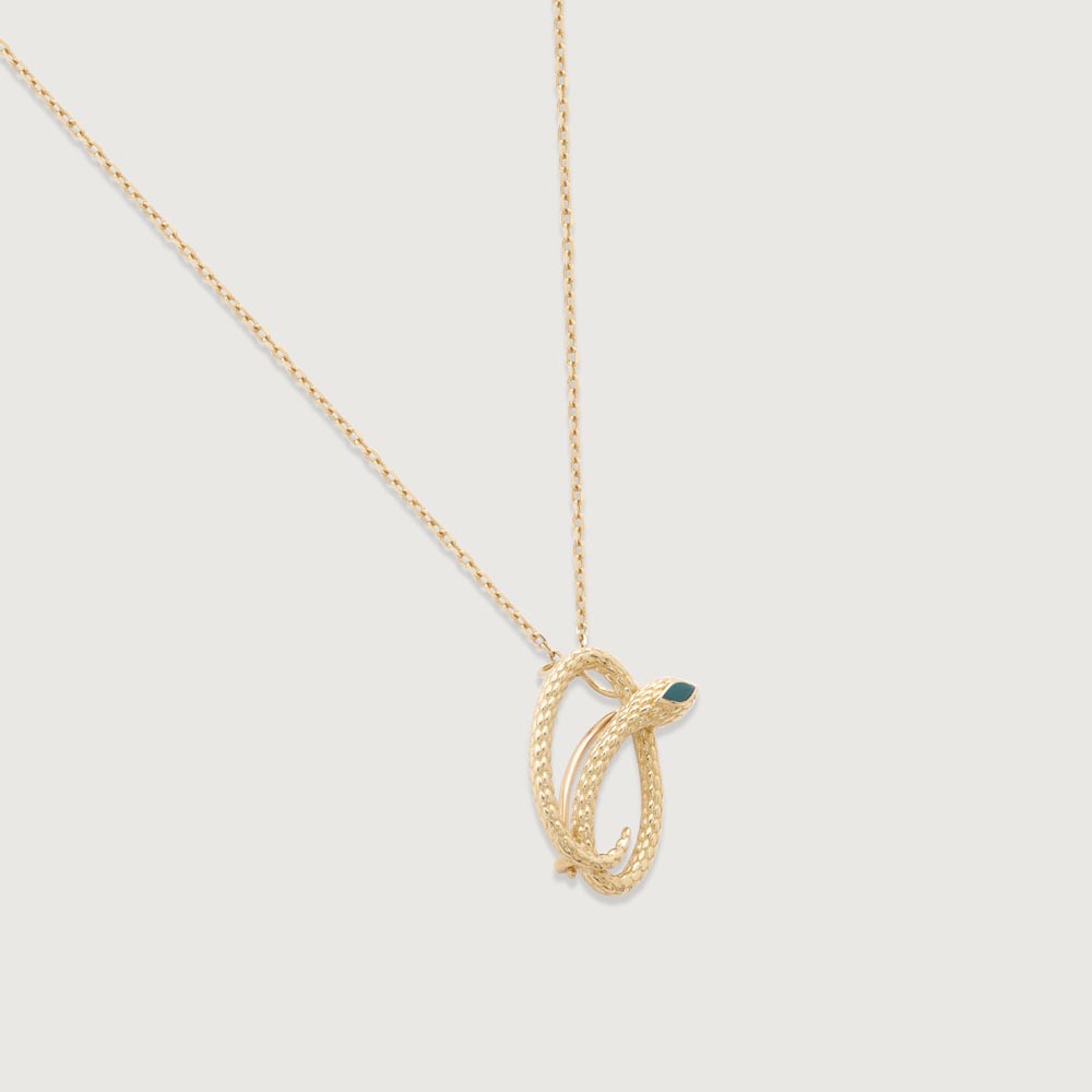 Verdant Serpent Gold Pendant,,hi-res image number null