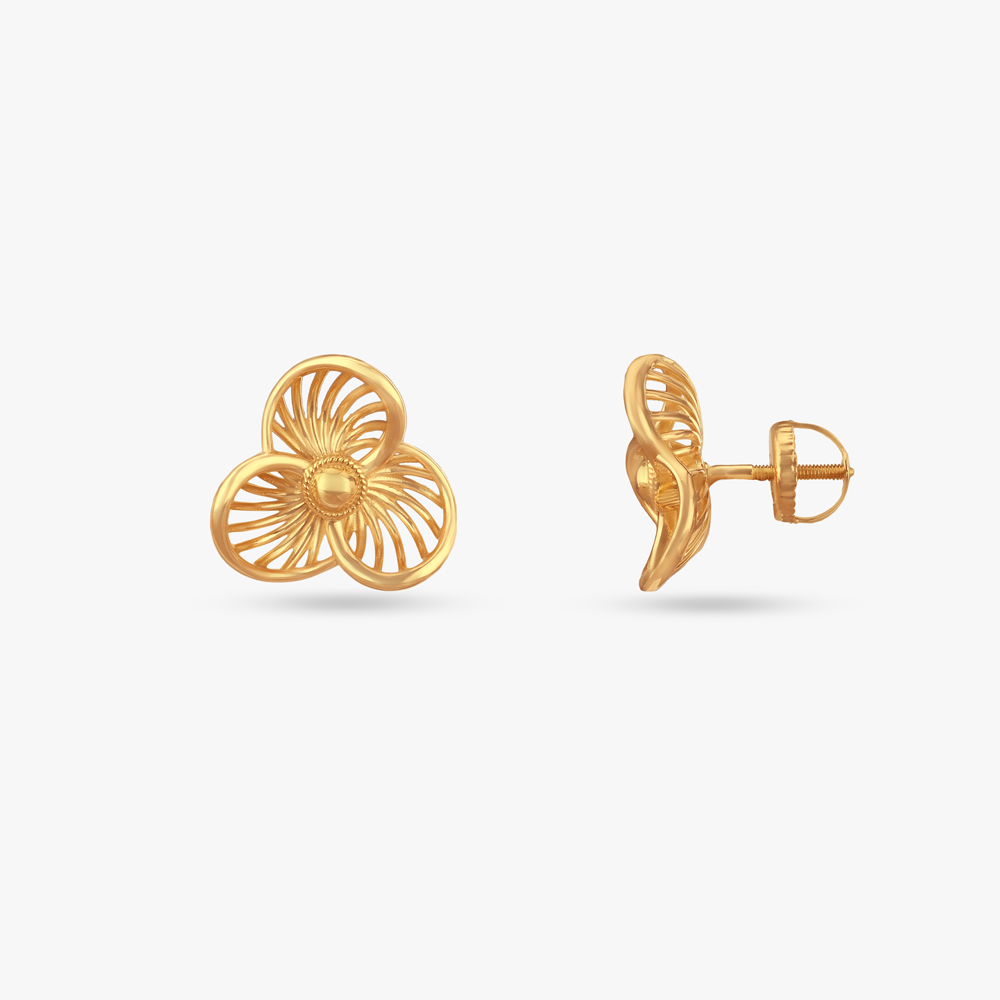 Trillium Radiance Gold Stud Earrings,,hi-res image number null