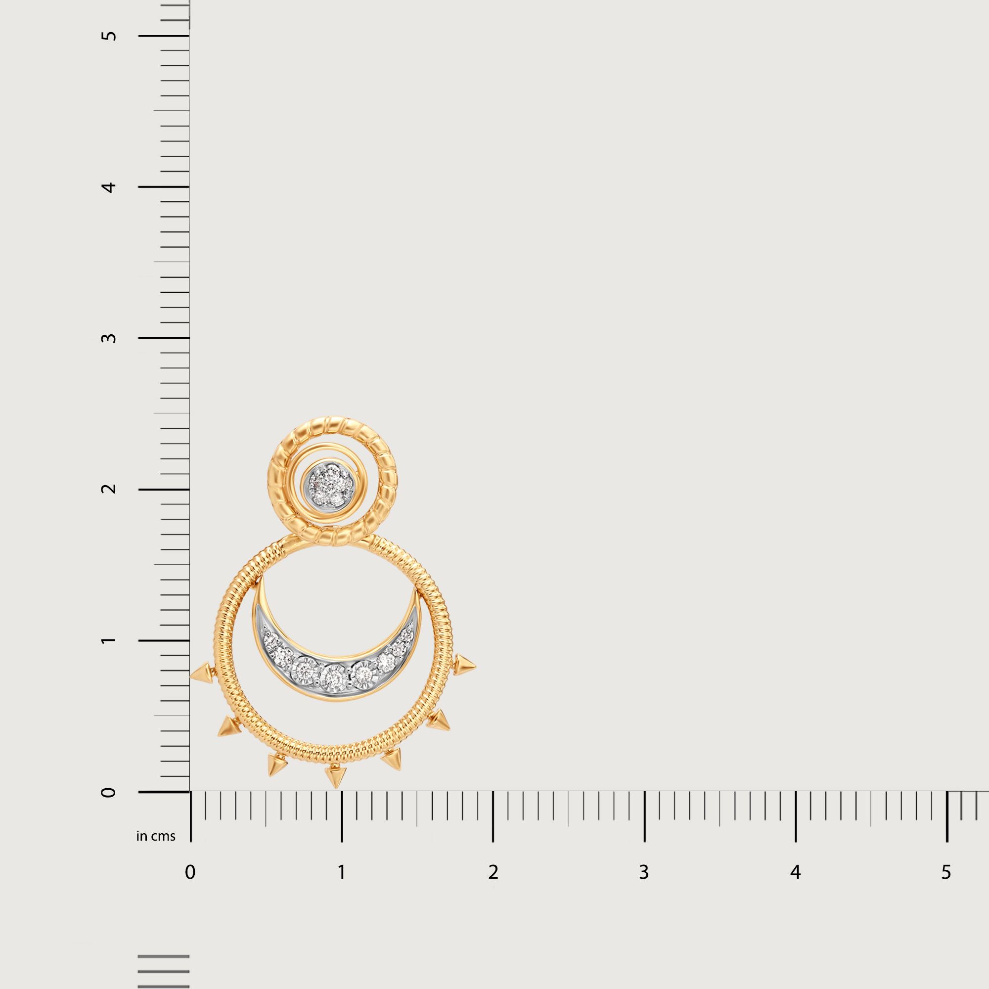 Cosmic Bling 14KT Diamond Chand Bali Earrings,,hi-res image number null