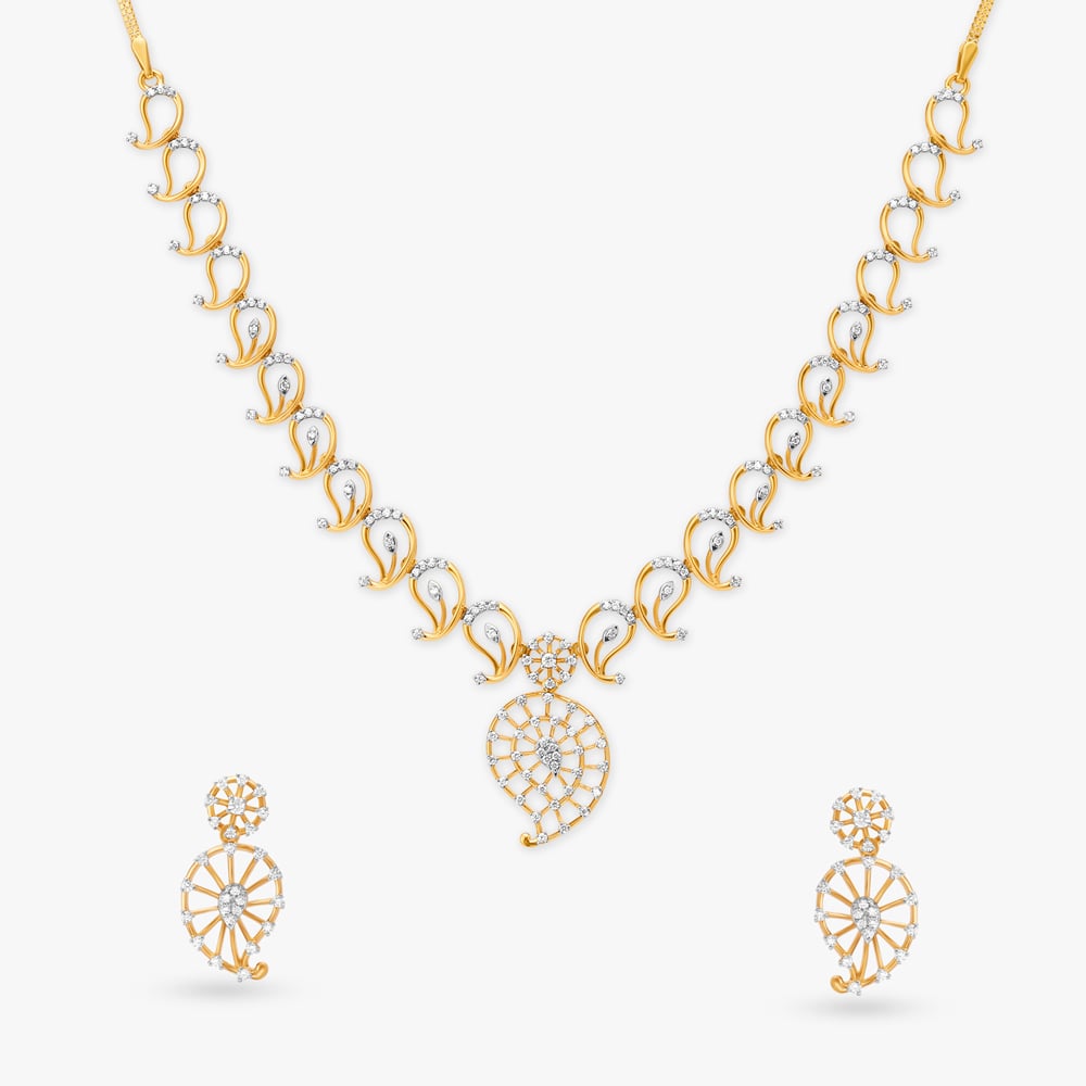 Filigree Diamond Necklace Set,,hi-res image number null