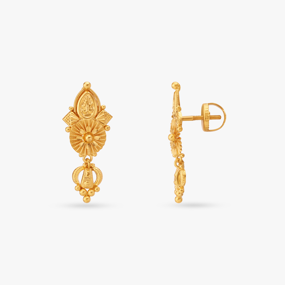 Geometric Gold Drop Earrings,,hi-res image number null