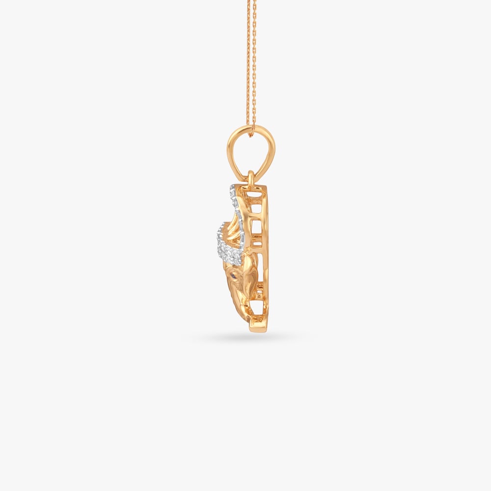 Crowned Ganesh Diamond Pendant,,hi-res image number null