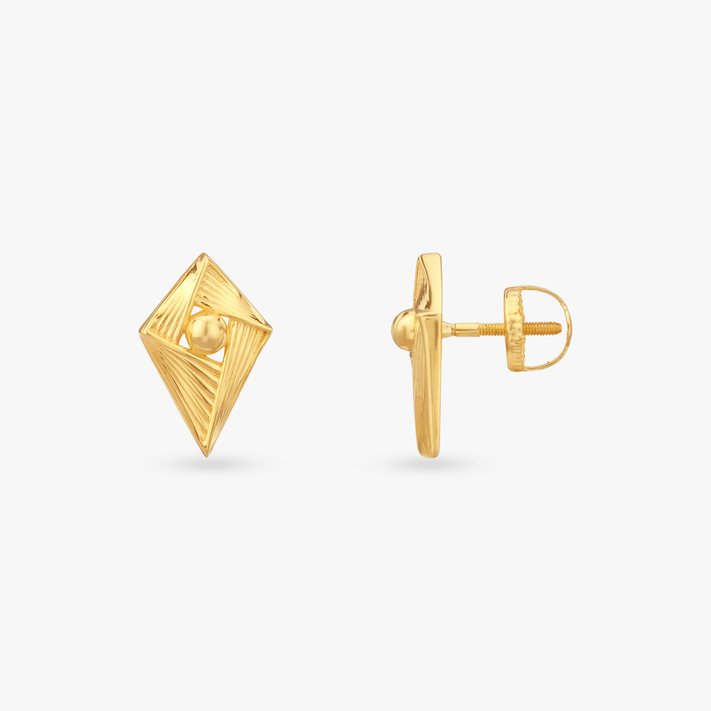 Radiant Kite Gold Stud Earrings,,hi-res image number null