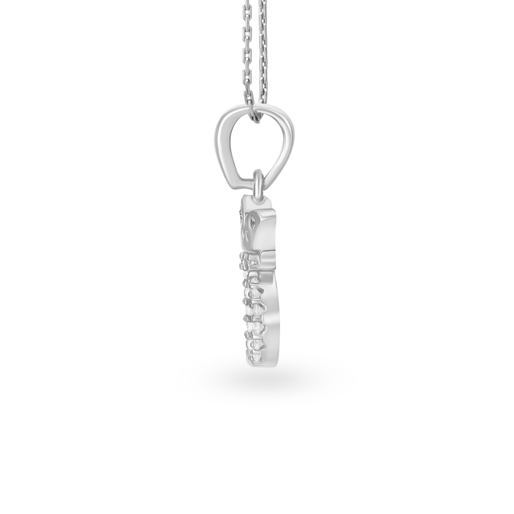 Crowned Initial D Silver Pendant,,hi-res image number null