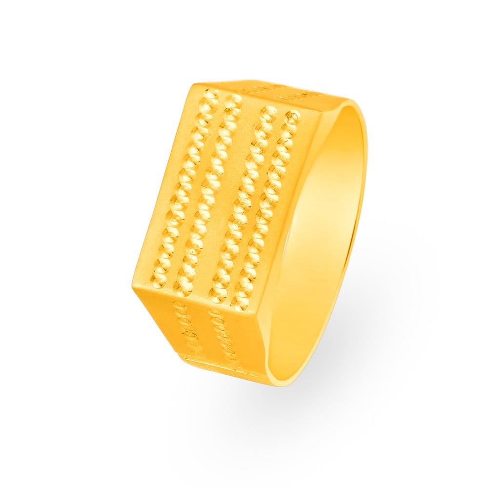 Dashing 22 Karat Yellow Gold Embossed Ring,,hi-res image number null