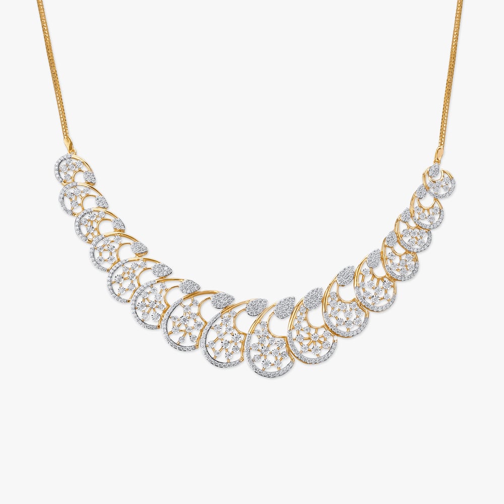 Radiant Paisley Diamond Necklace Set,,hi-res image number null