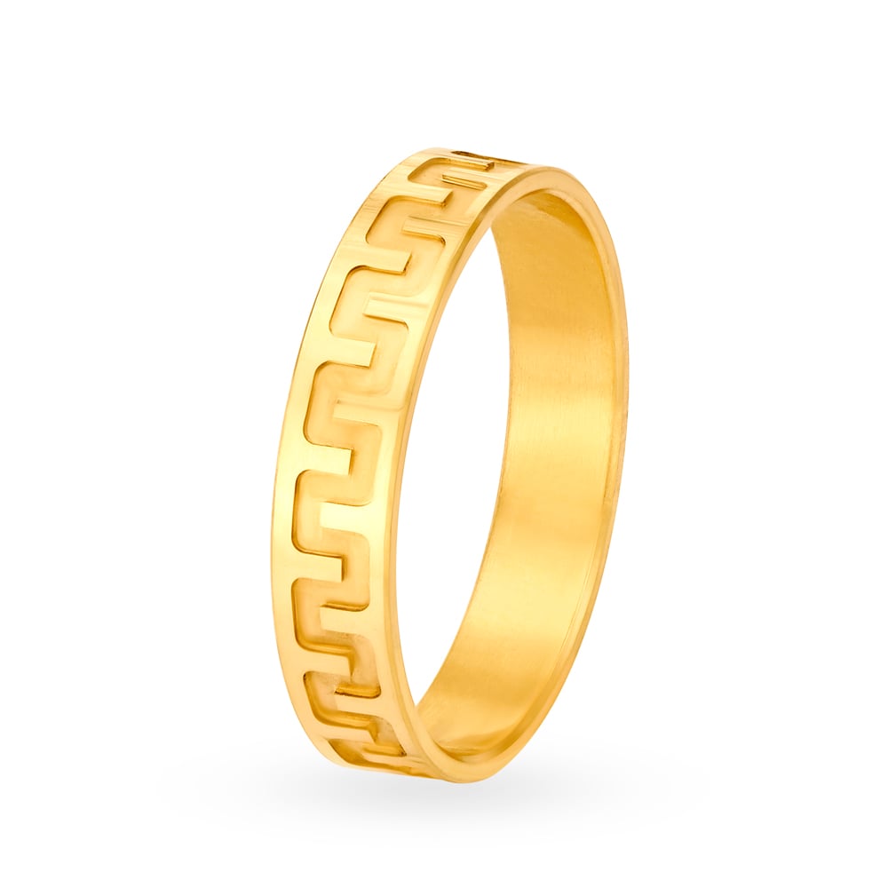 Scintillating 22 Karat Gold Wave Pattern Finger Ring