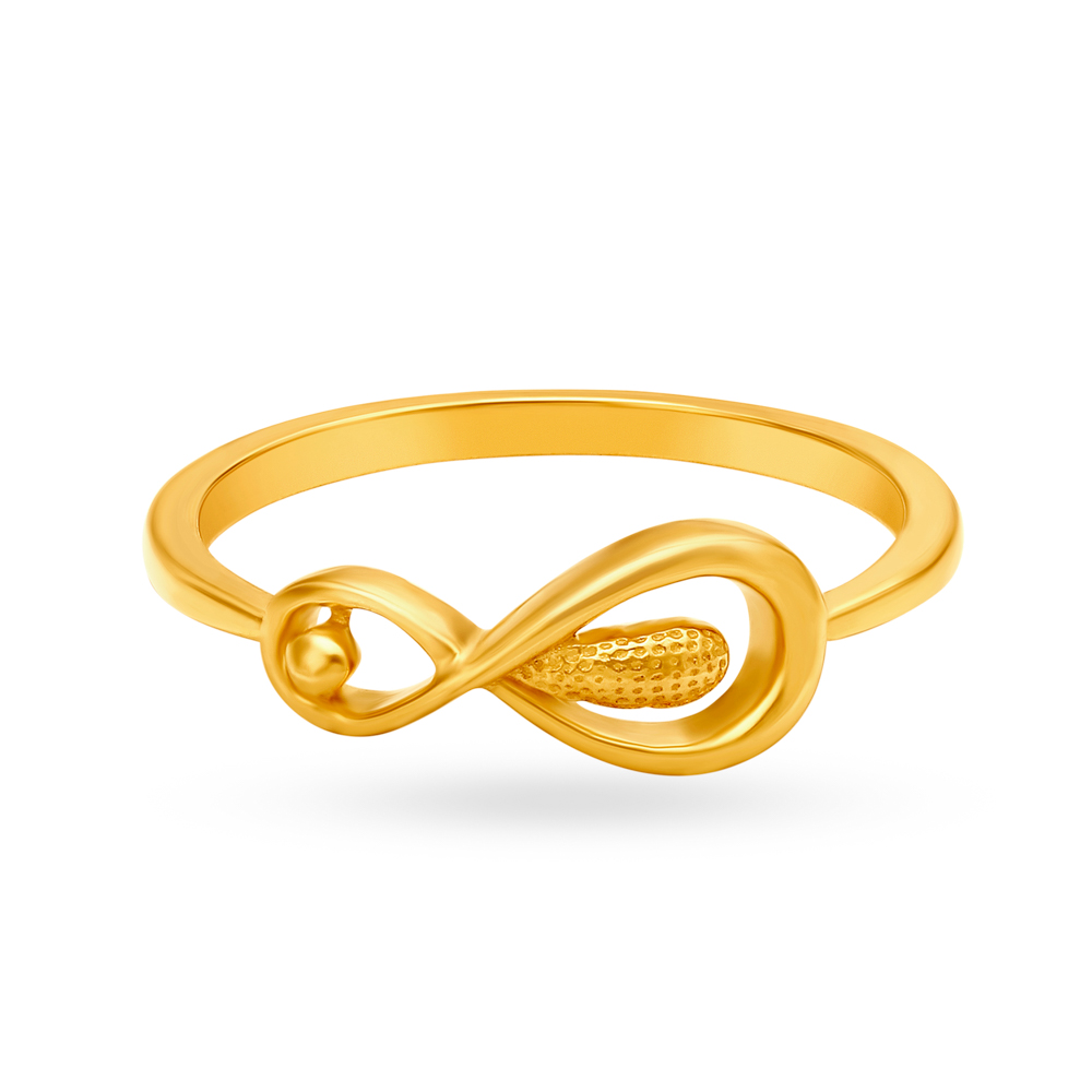 Tasteful 22 Karat Yellow Gold Infinity Ring,,hi-res image number null