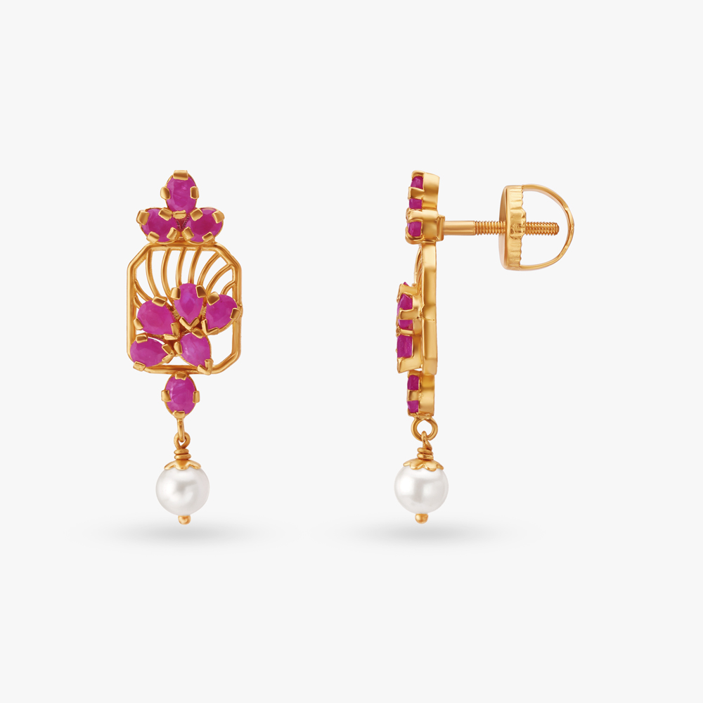 Luxe Gold Pendant with Chain and Earrings Set,,hi-res image number null