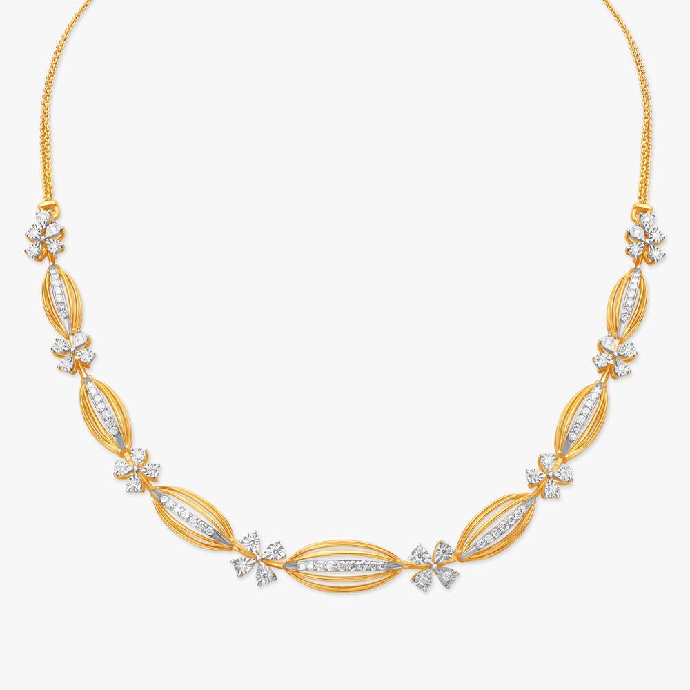 Graceful Floral Diamond Necklace,,hi-res image number null