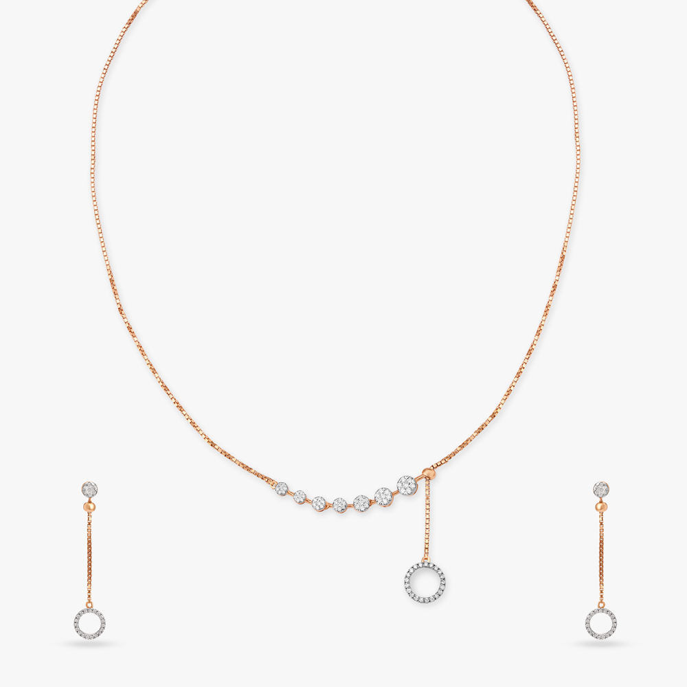 Ethereal Elegance Diamond Halo Necklace Set