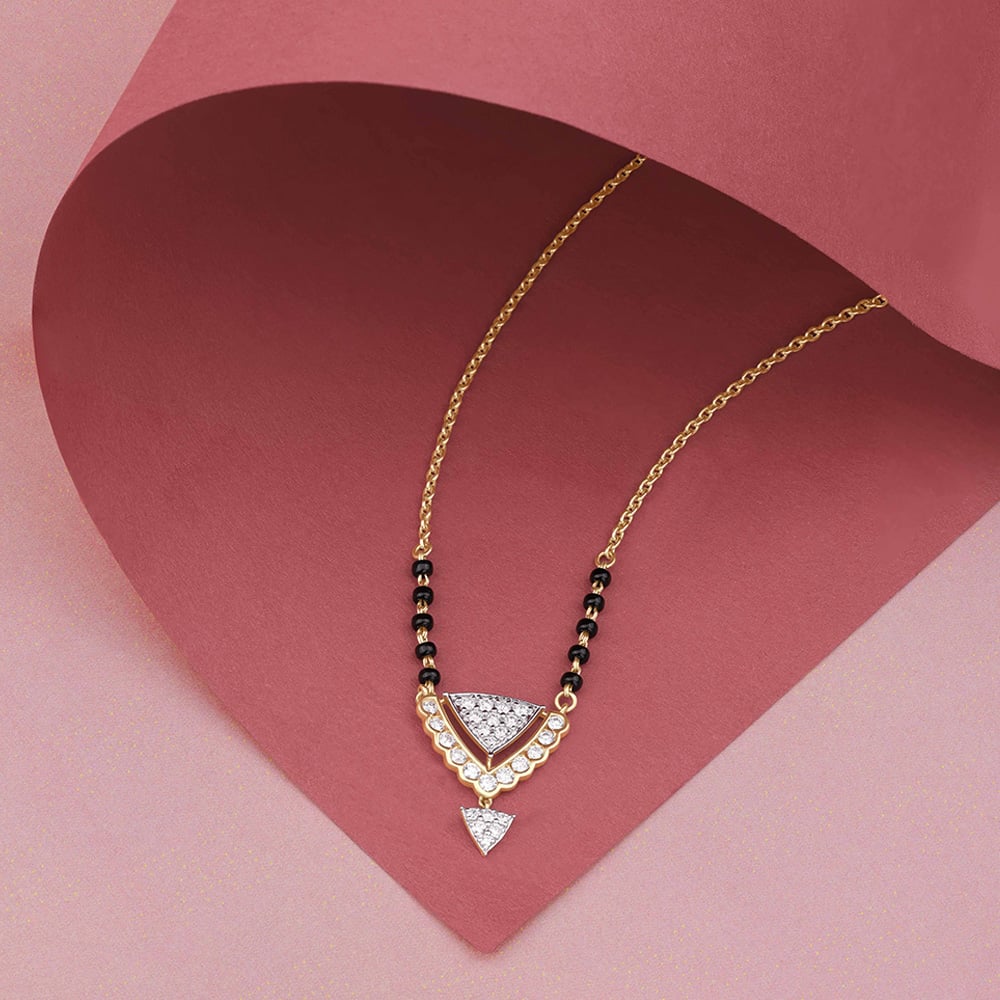 Graceful Geometric Diamond Mangalsutra,,hi-res image number null