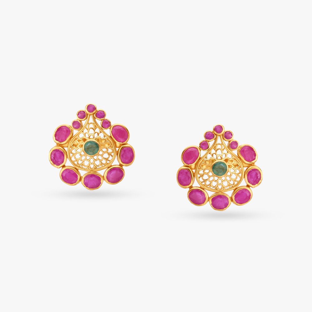 Heritage Gold Stud Earrings,,hi-res image number null