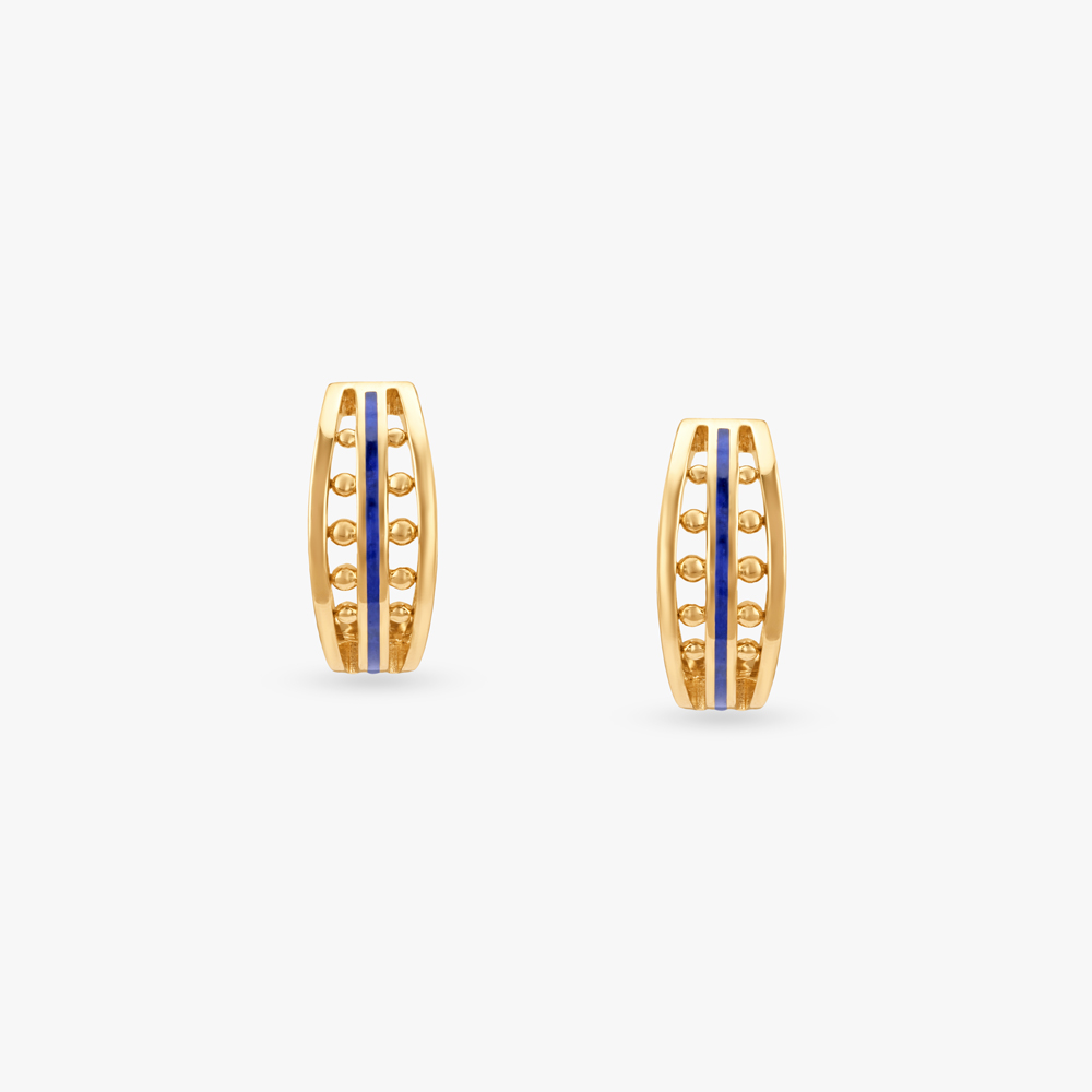 Sculpt Stripe Gold Hoop Earrings,,hi-res image number null