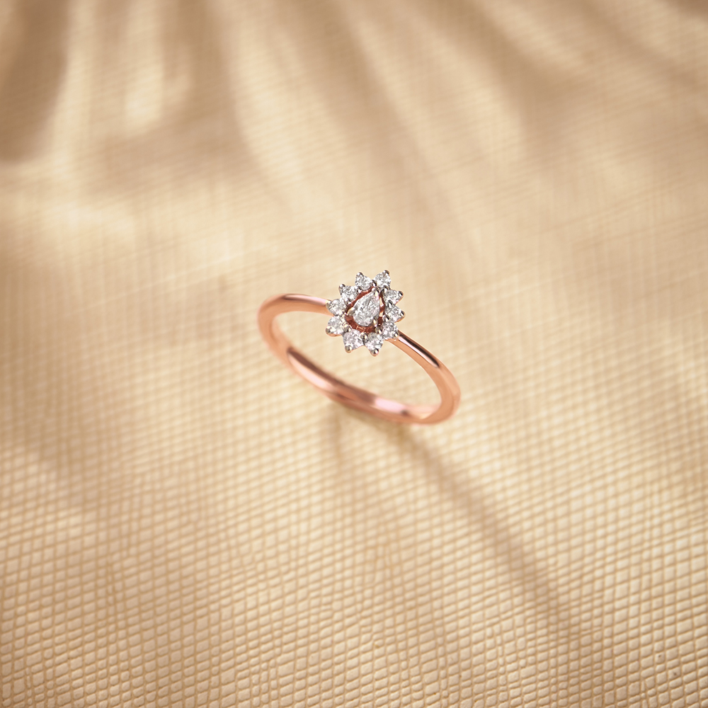 Delicate Teardrop Diamond Ring