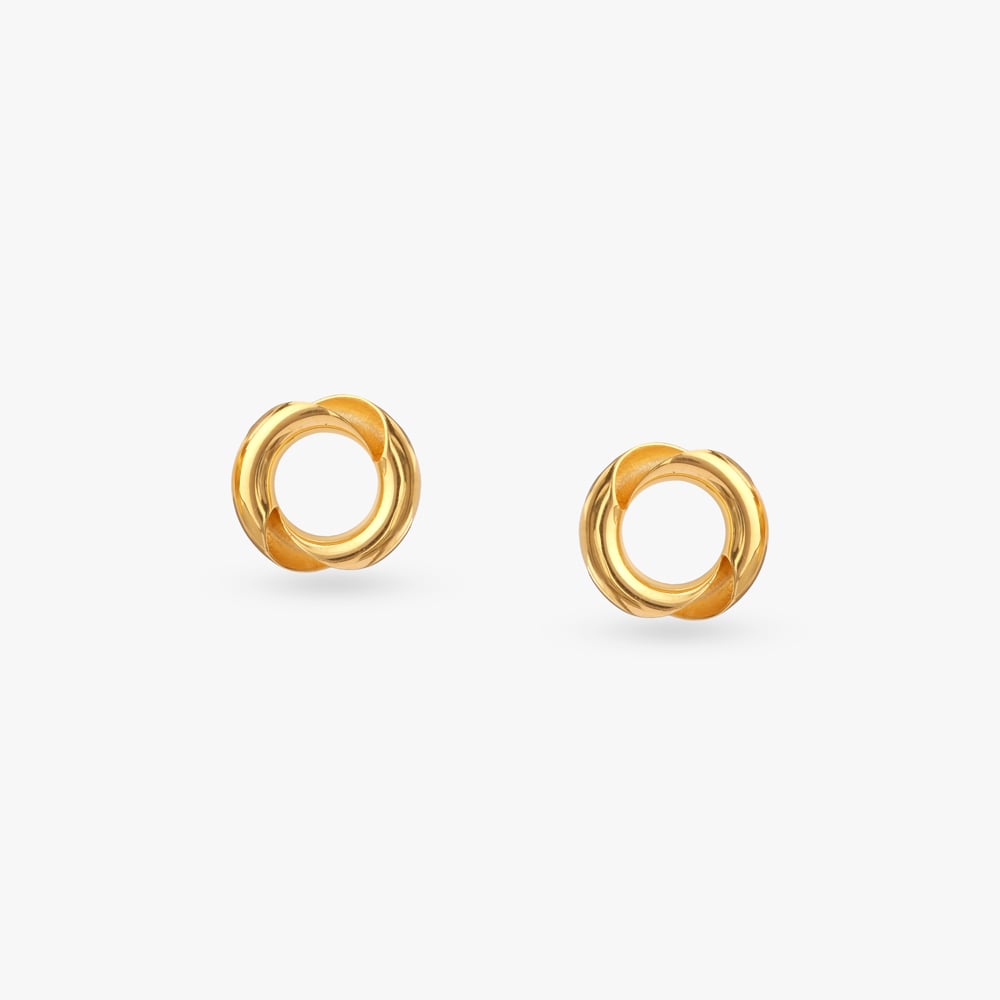 Swirl Knot Gold Stud Earrings,,hi-res image number null