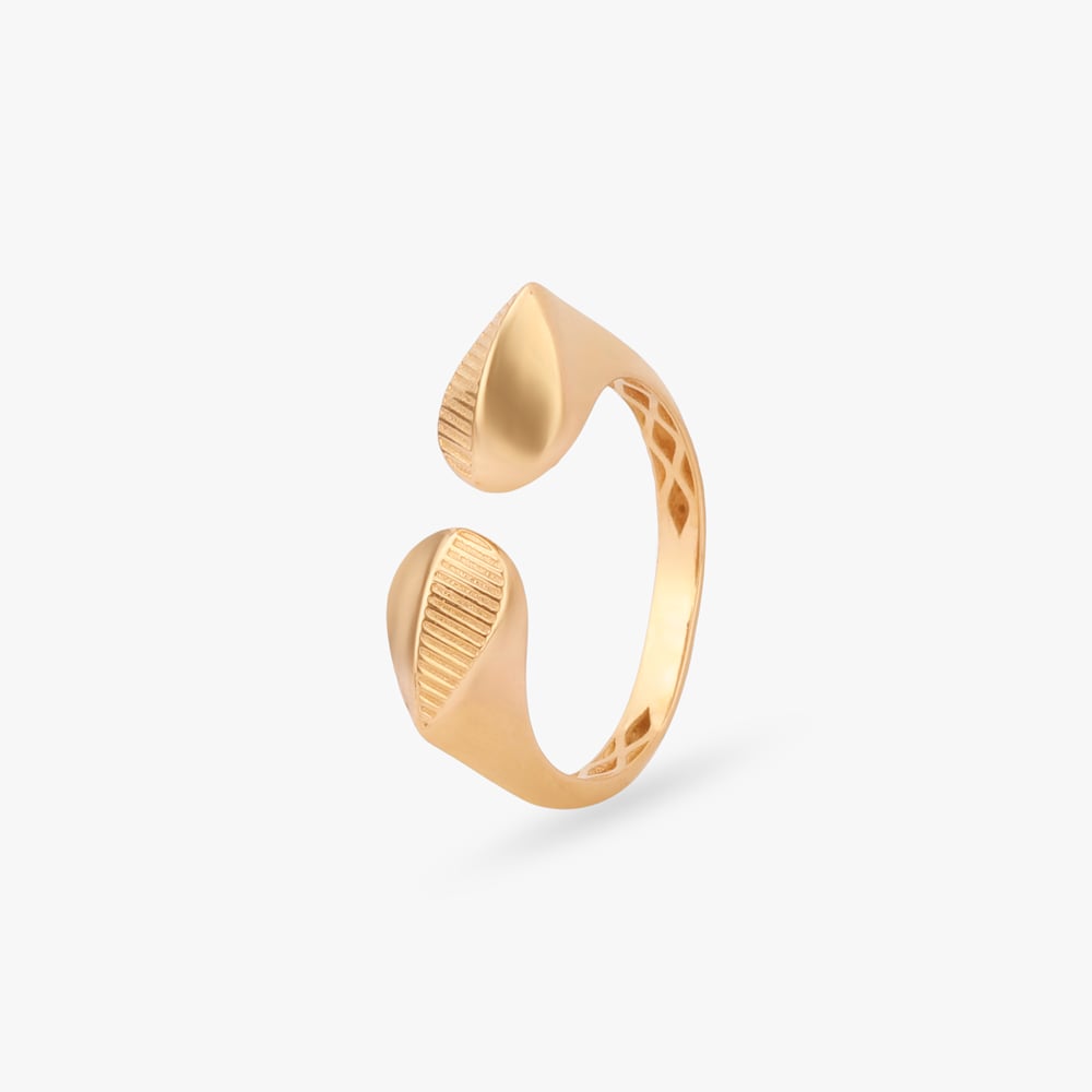 Twin Leaf Gold Ring,,hi-res image number null