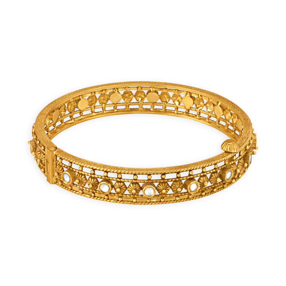 Breathtaking Floral Gold Bangle,,hi-res image number null