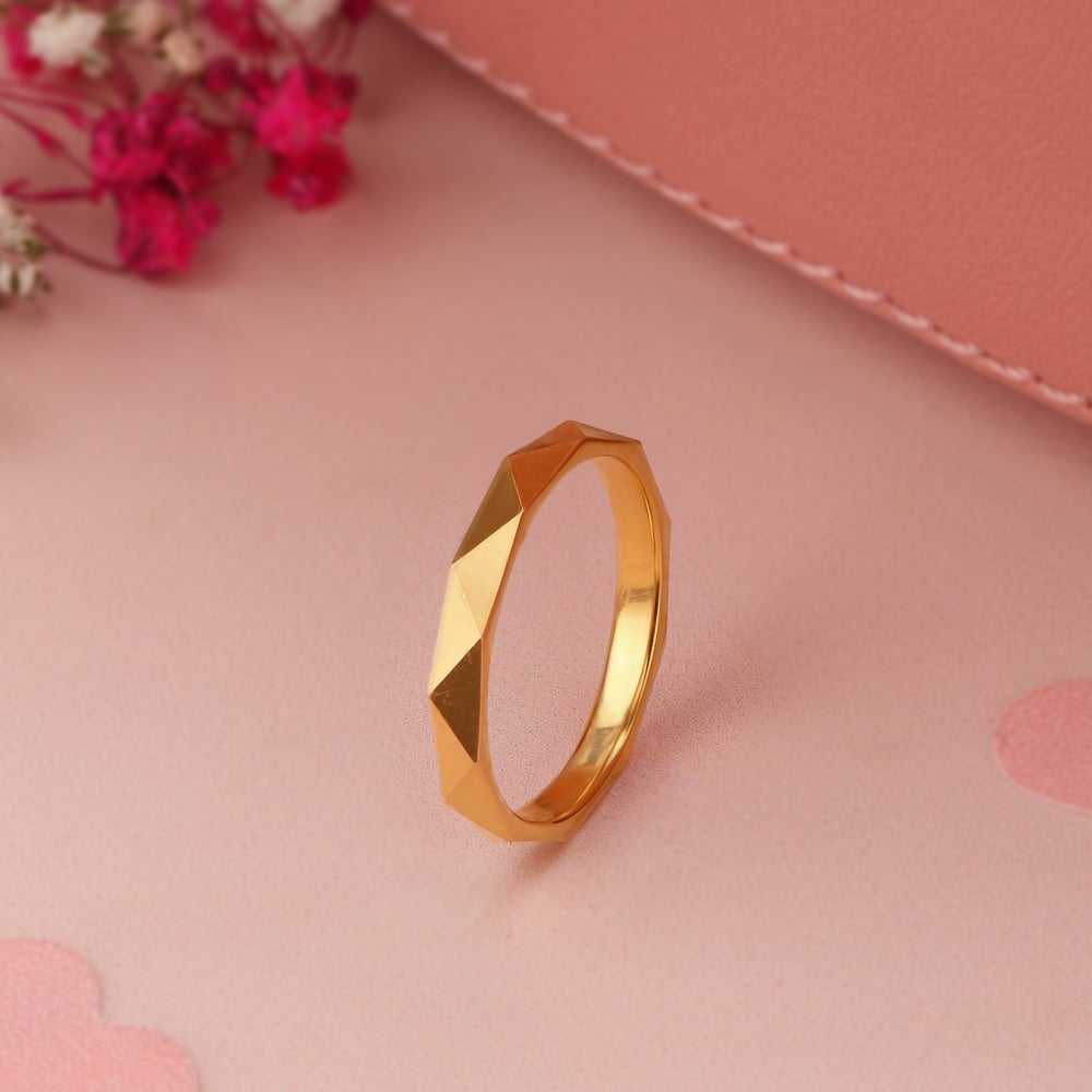 22KT Yellow Gold Striking Abstract Finger Ring,,hi-res image number null
