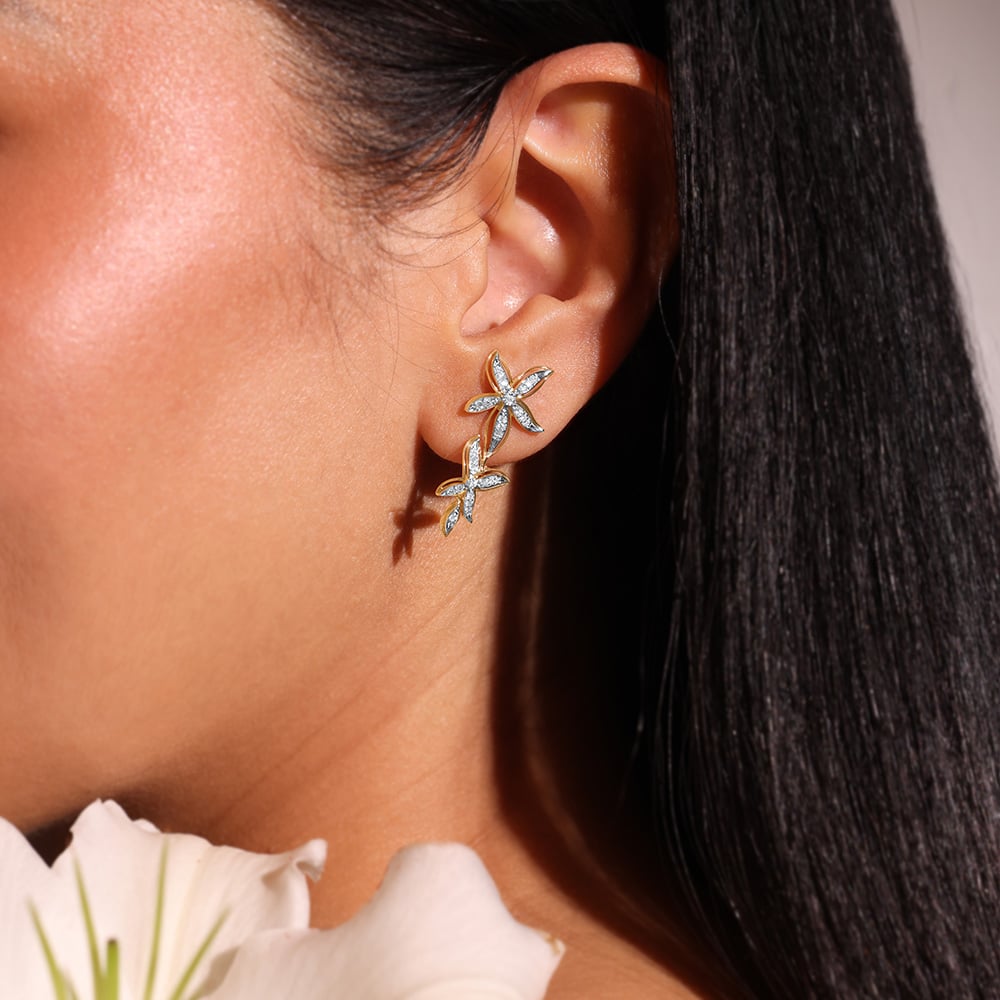 Blossom Cascade Diamond Drop Earrings,,hi-res image number null