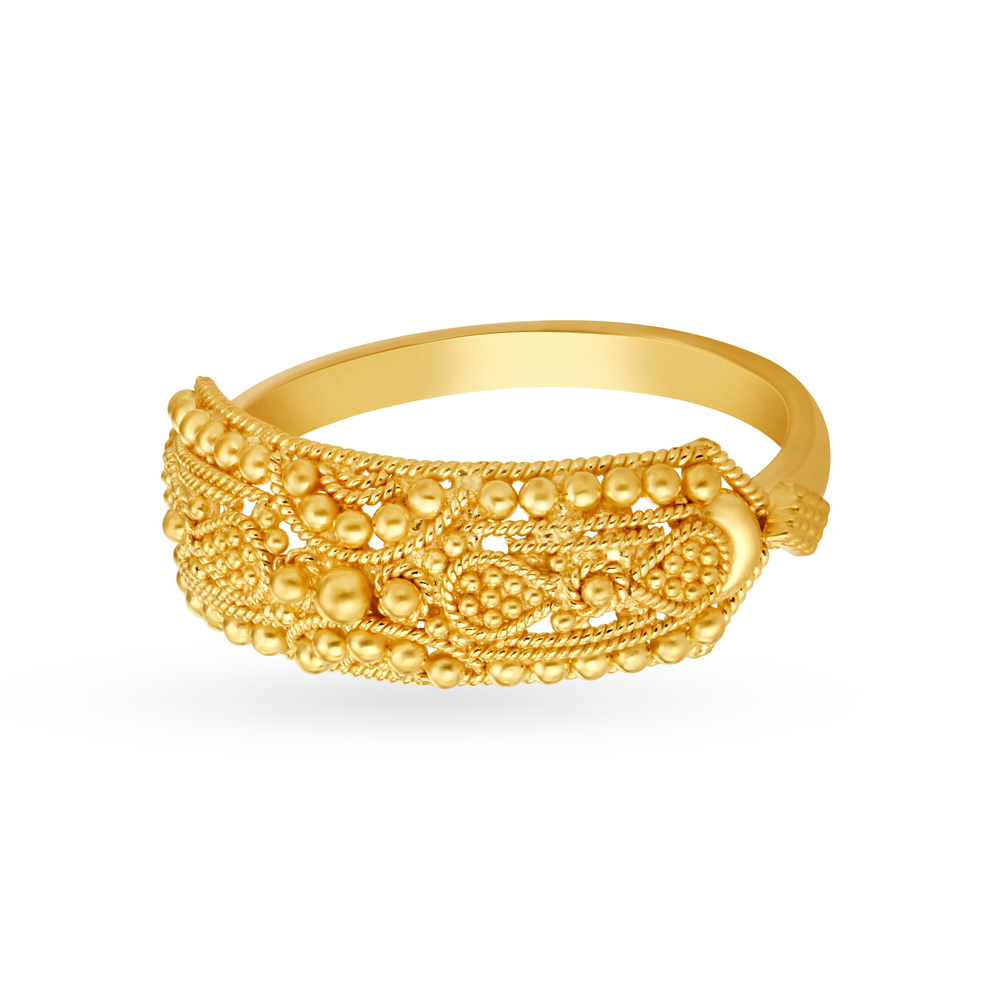 Ornate Antique Gold Finger Ring,,hi-res image number null