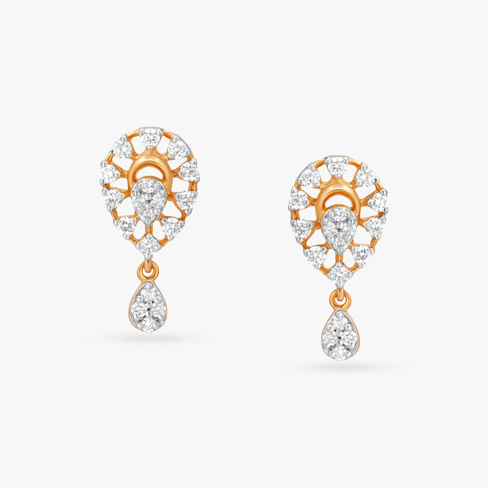 Sparkly Teardrop Diamond Stud Earrings,,hi-res image number null