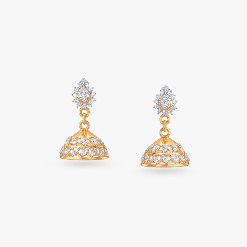 Sweet Sparkle Diamond Jhumka Earrings,,hi-res image number null