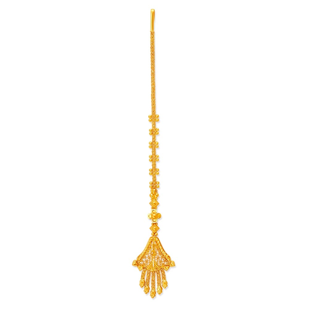 Regal Intricate Gold Maang Tikka,,hi-res image number null