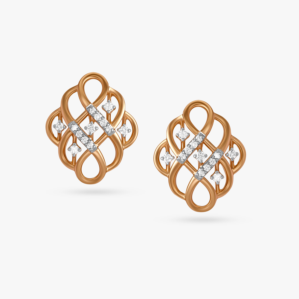 Timeless Twists Diamond Stud Earrings,,hi-res image number null