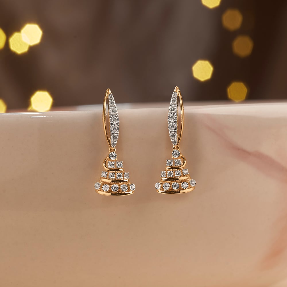 Radiant Layered Diamond Jhumka,,hi-res image number null