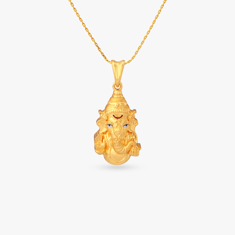 Divine Ganesha Gold Pendant,,hi-res image number null