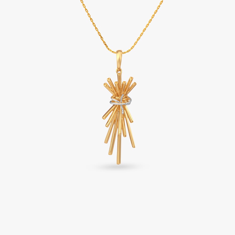 Gathered Rays Gold Pendant,,hi-res image number null