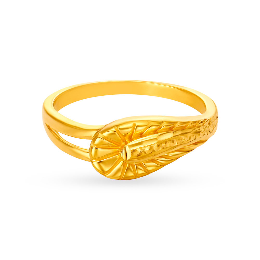 Artistic 22 Karat Yellow Gold Finger Ring,,hi-res image number null