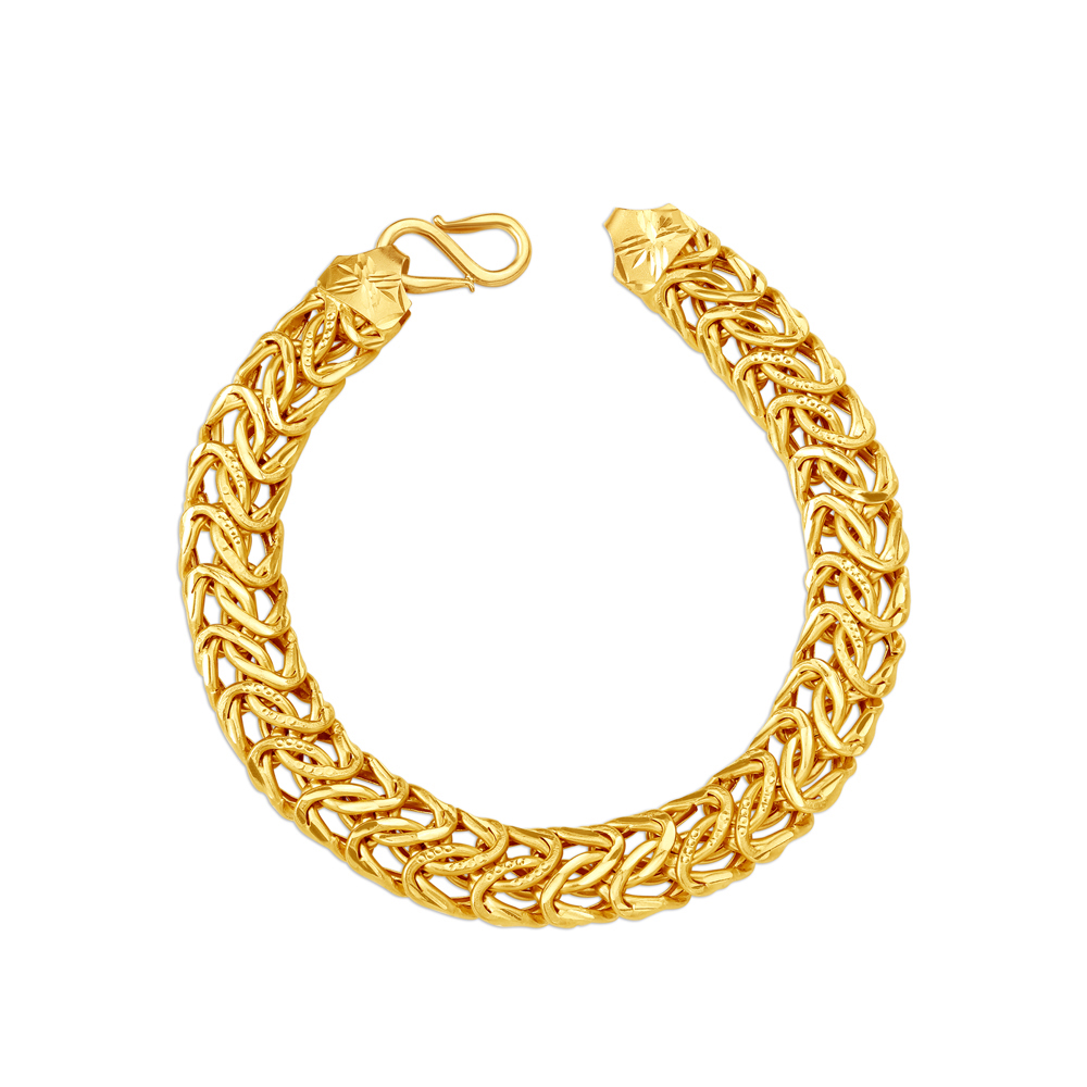 Luxurious 22 Karat Yellow Gold Byzantine Chain Link Bracelet,,hi-res image number null