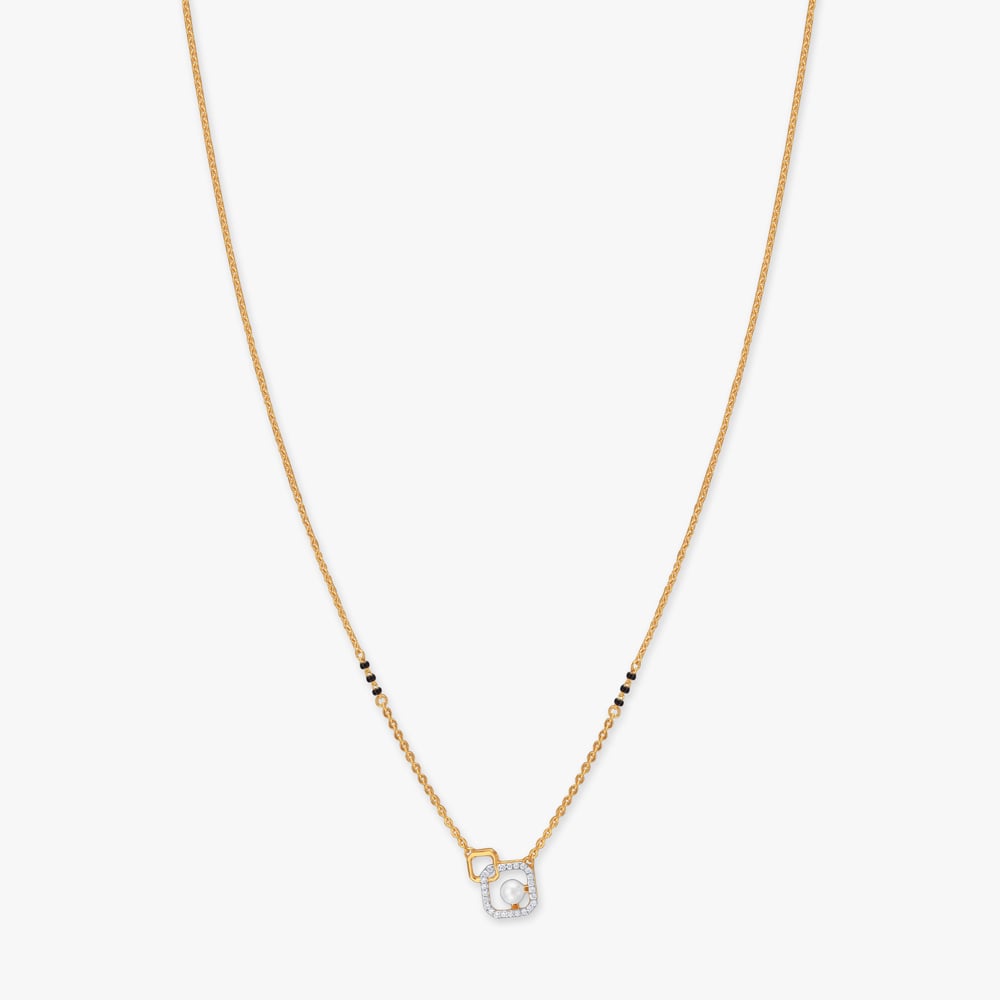 Square Charm Diamond Mangalsutra,,hi-res image number null
