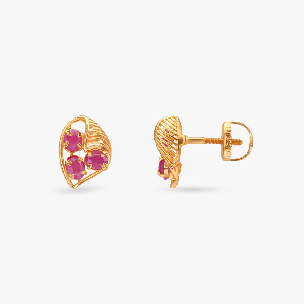 Delicate Bloom Ruby Pendant and Earrings Set,,hi-res image number null