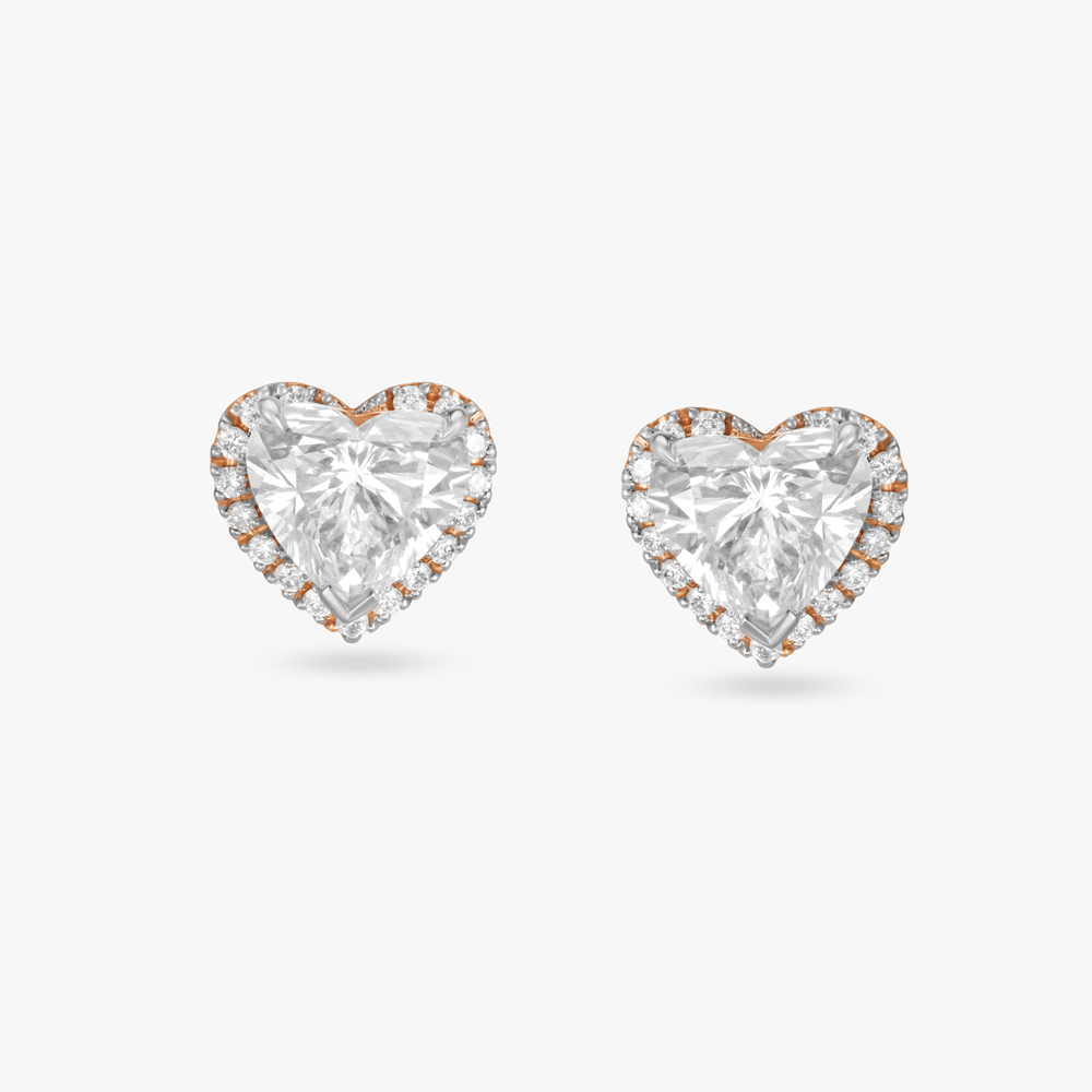 Harmony Hearts Solitaire Stud Earrings