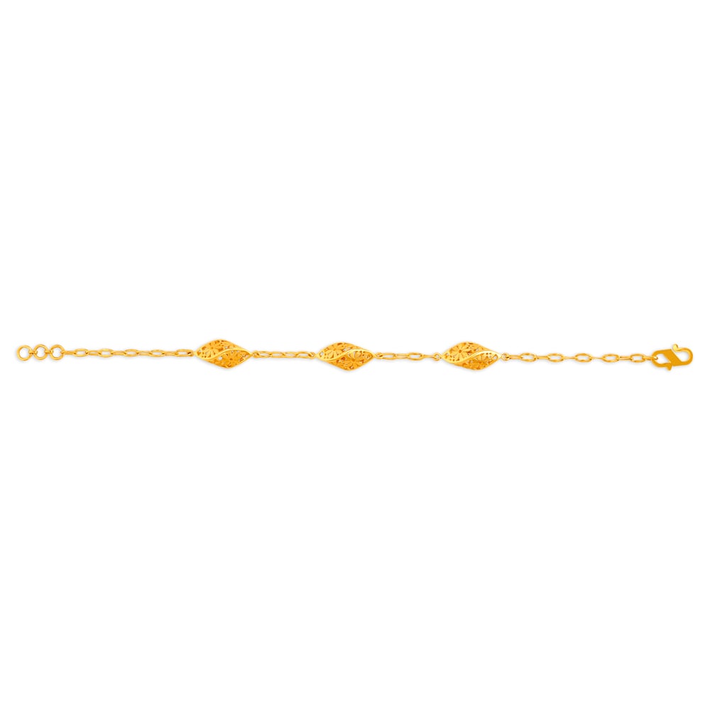 Stunning Floral Gold Bracelet,,hi-res image number null