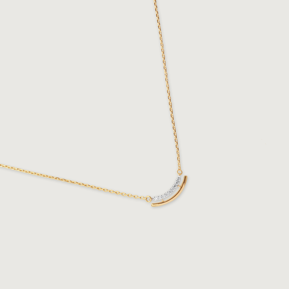 Curved Spark Diamond Necklace,,hi-res image number null