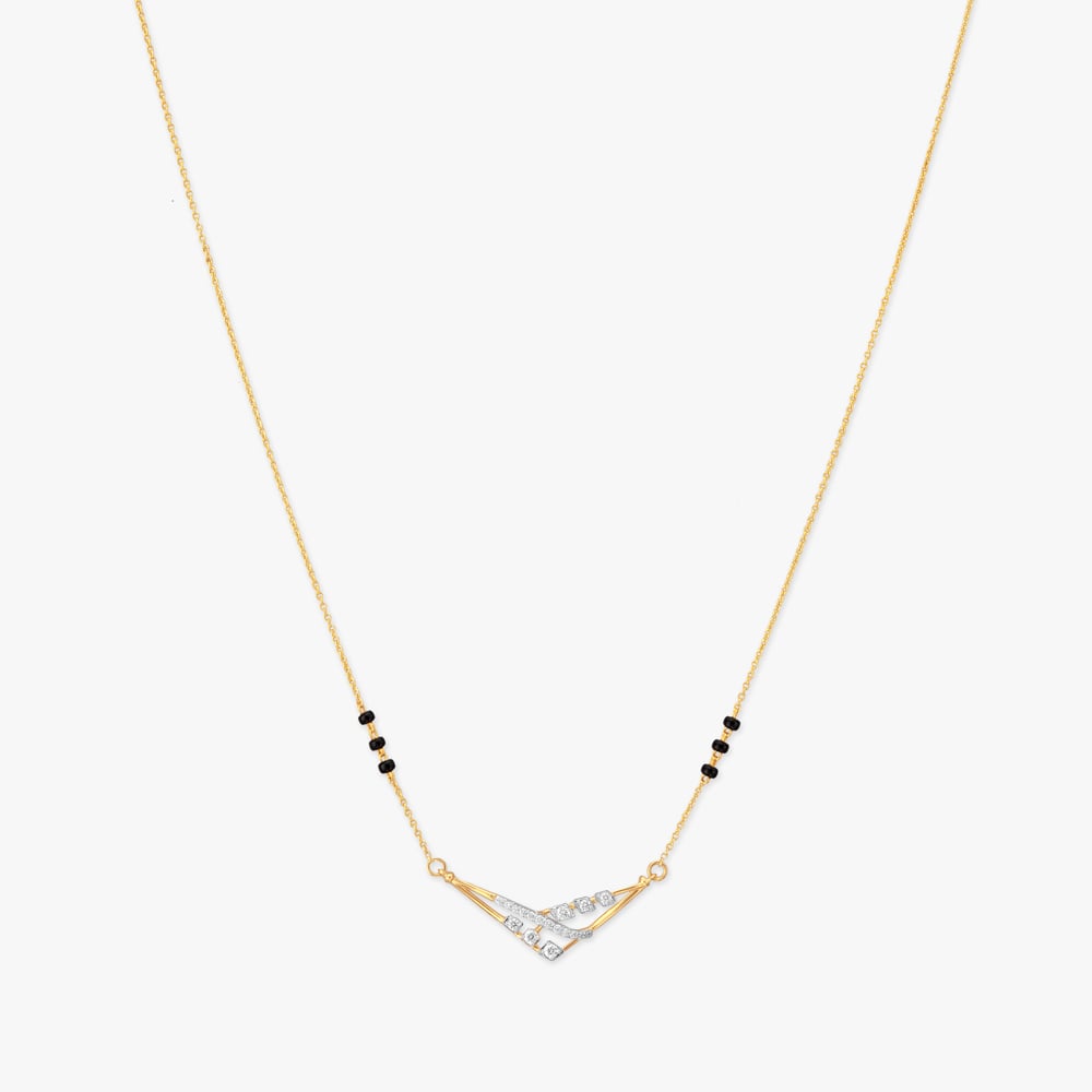 Crisscross Gleam Diamond Mangalsutra,,hi-res image number null