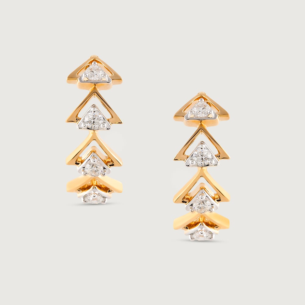 Modern Chic Gold & Diamond Hoop Earrings,,hi-res image number null