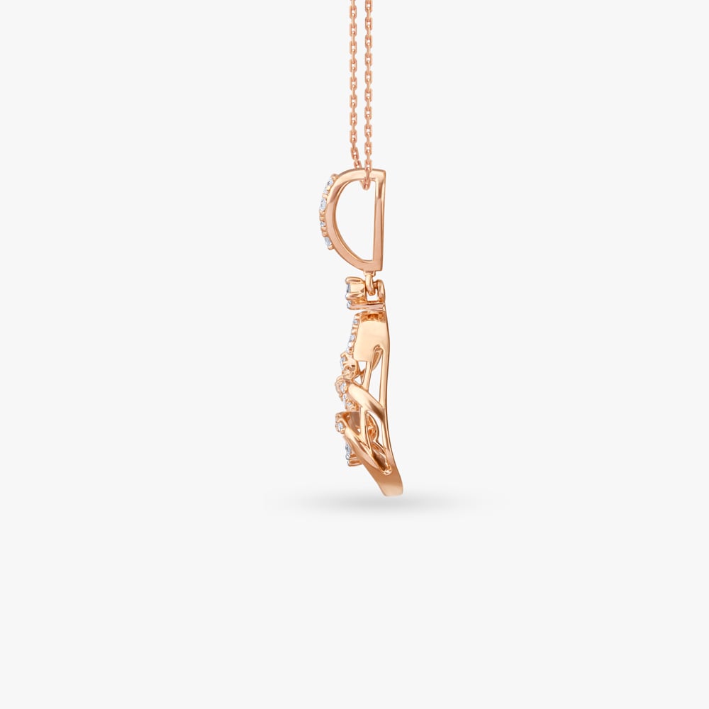 Wavy Triangle Diamond Pendant and Earrings Set,,hi-res image number null