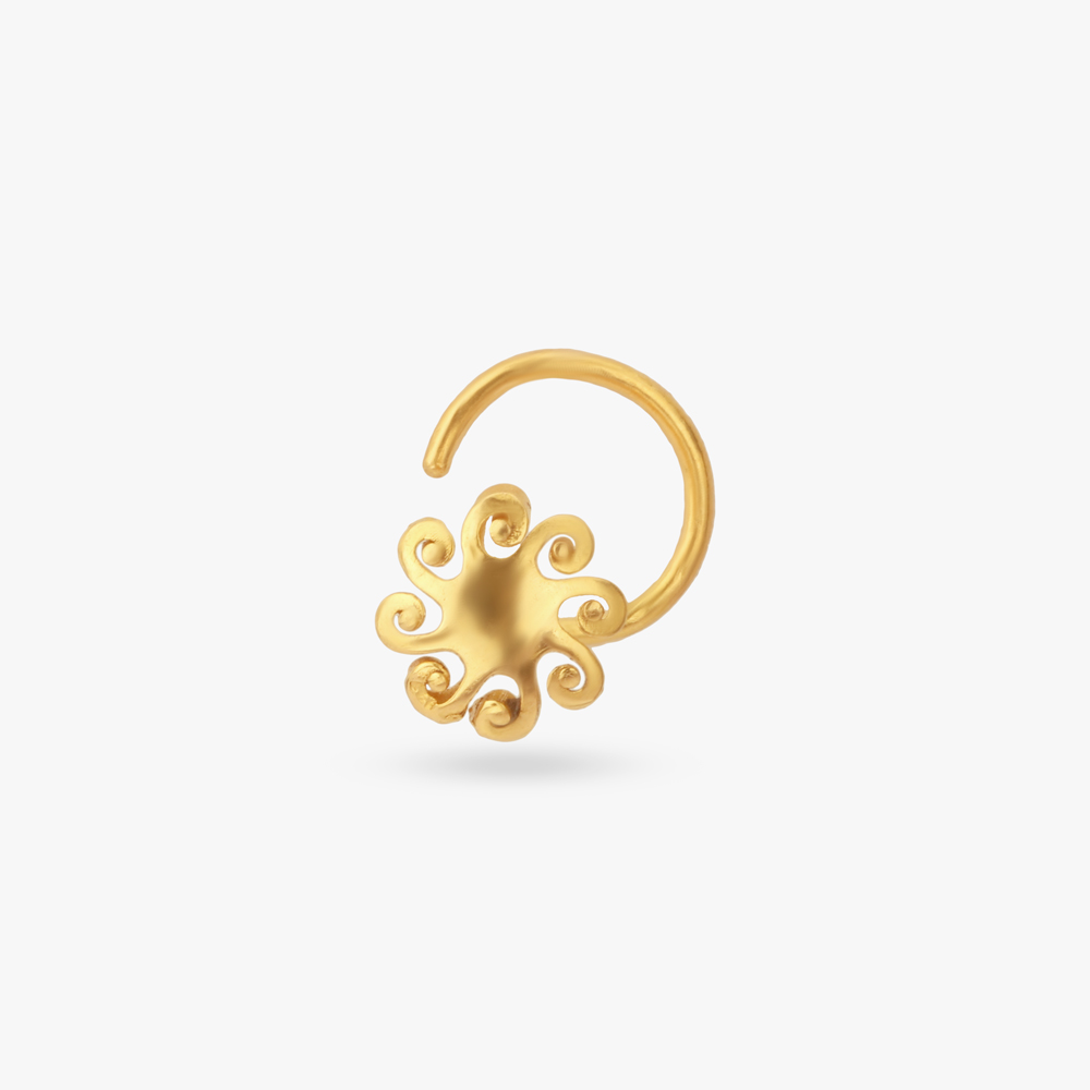 

Dazzling Curl Gold Nose Pin
