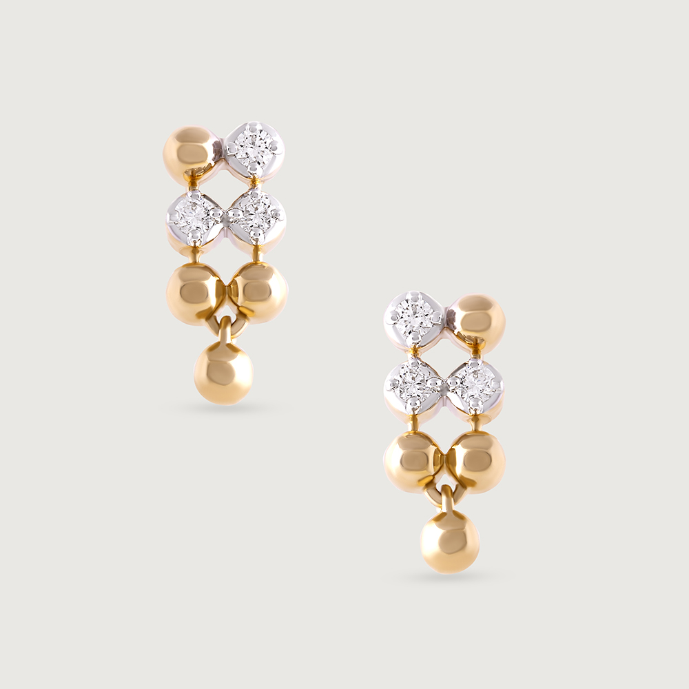 Glam Bubble Gold & Diamond Stud Earrings,,hi-res image number null