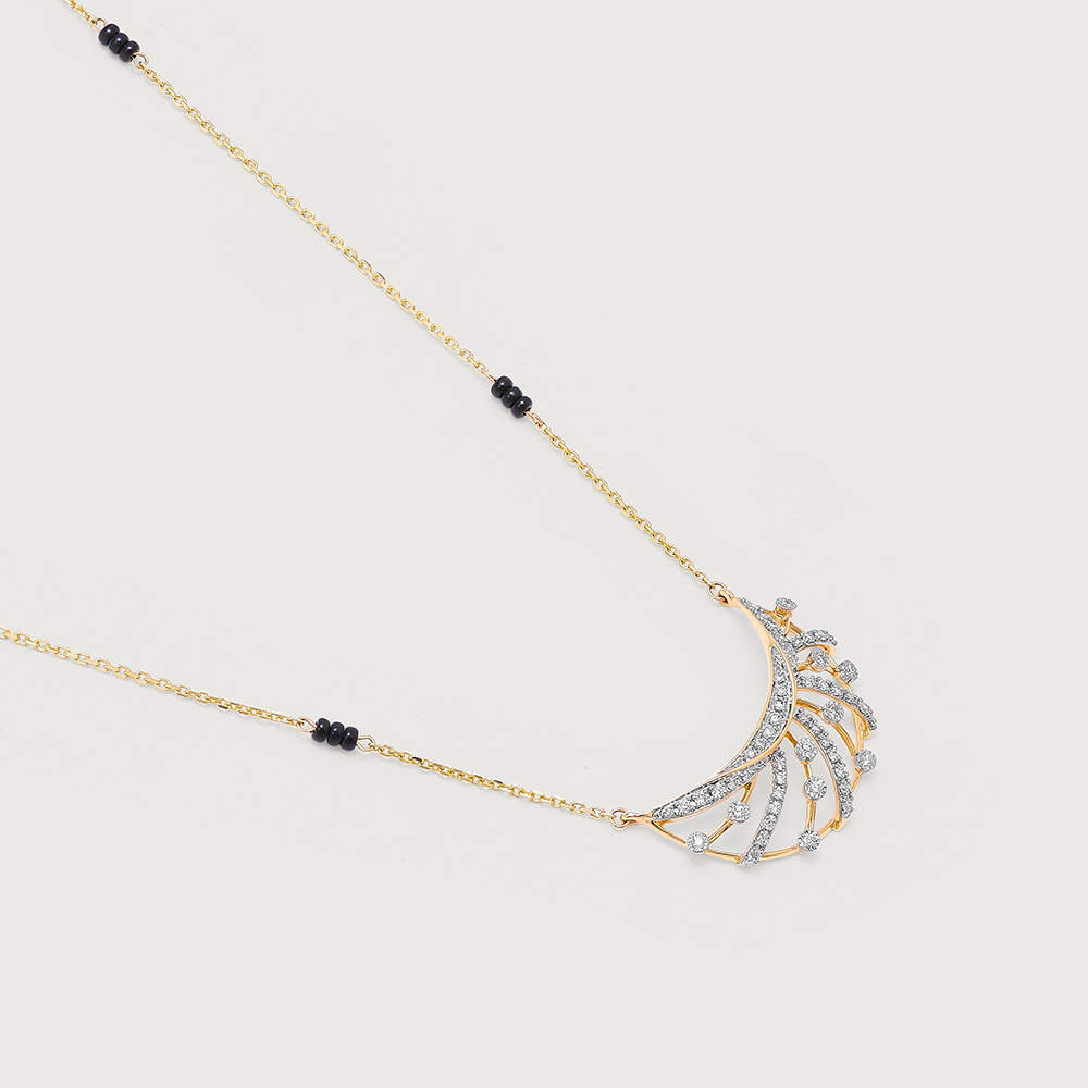 Glowing Eternity 14 Kt Gold and Diamond Mangalsutra,,hi-res image number null