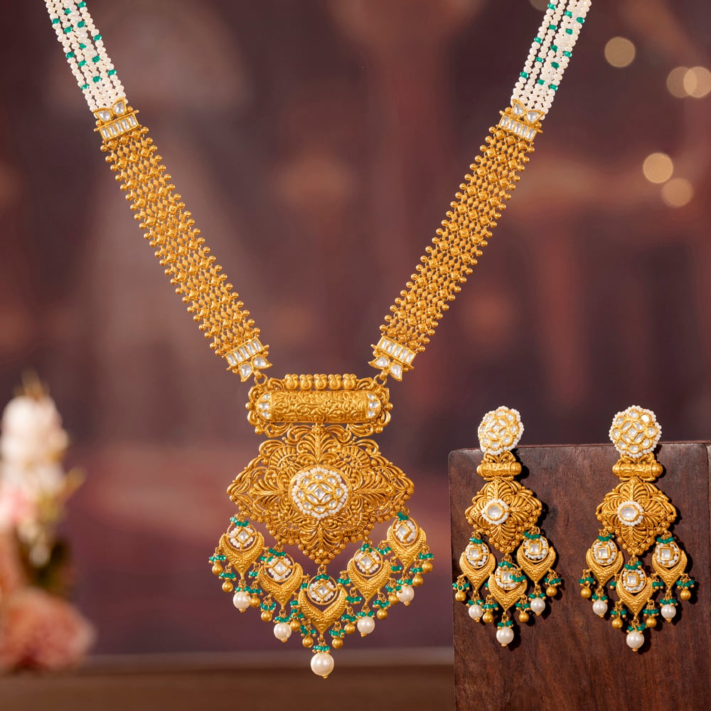 Ornate Kaliganthi Gold Necklace set,,hi-res image number null