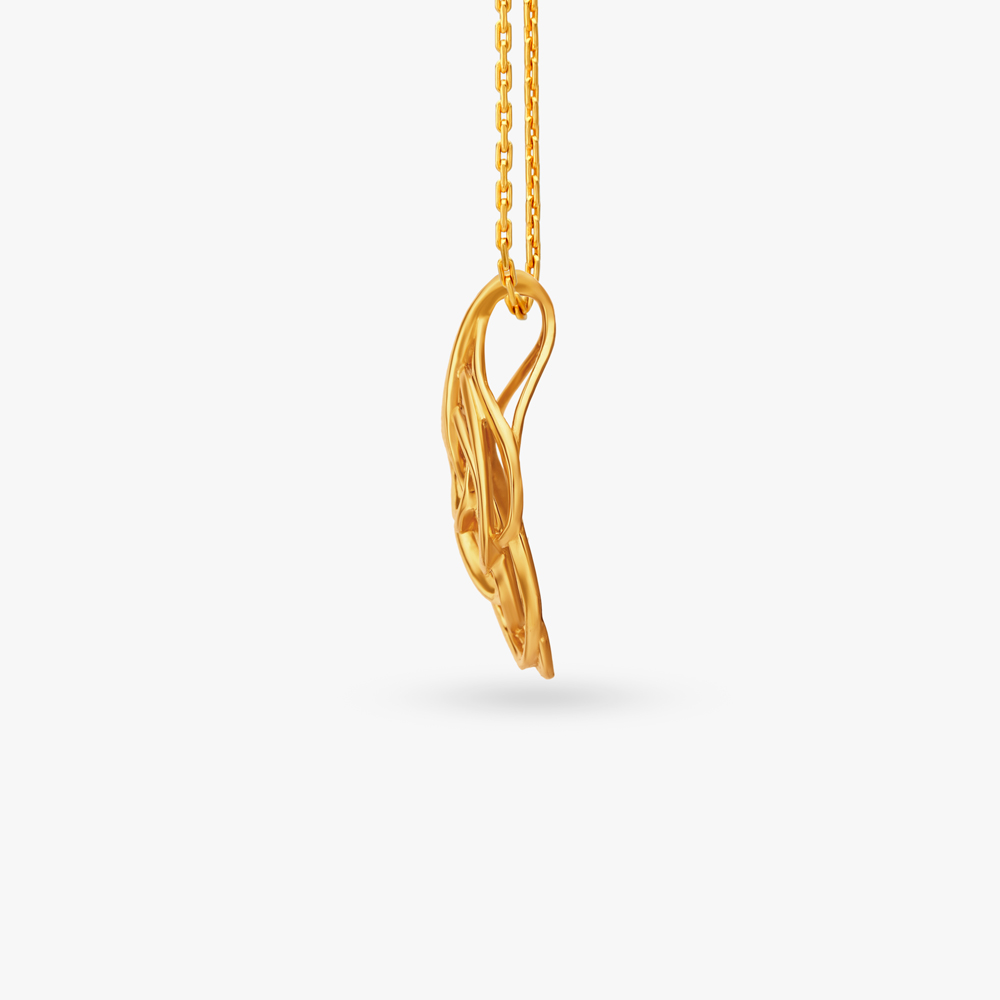 Spiral Gold Pendant and Earrings Set,,hi-res image number null