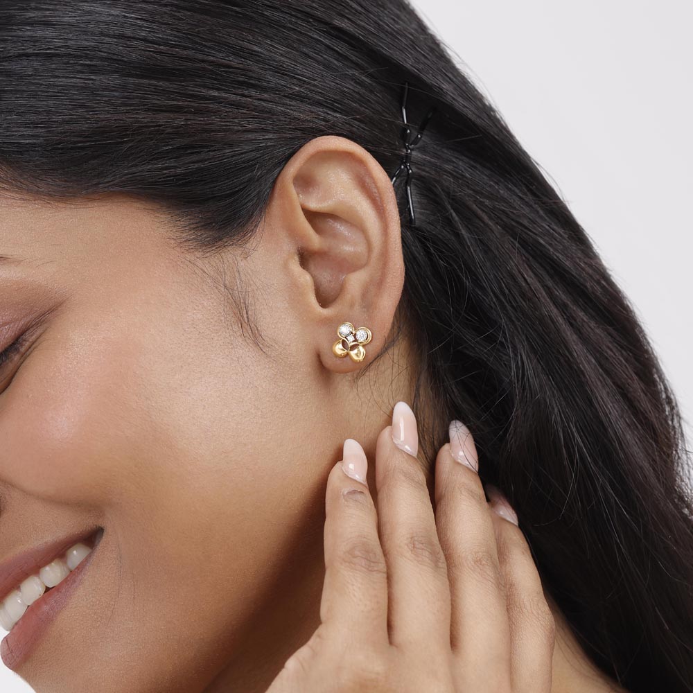 Bloom Charm Diamond Stud Earrings,,hi-res image number null
